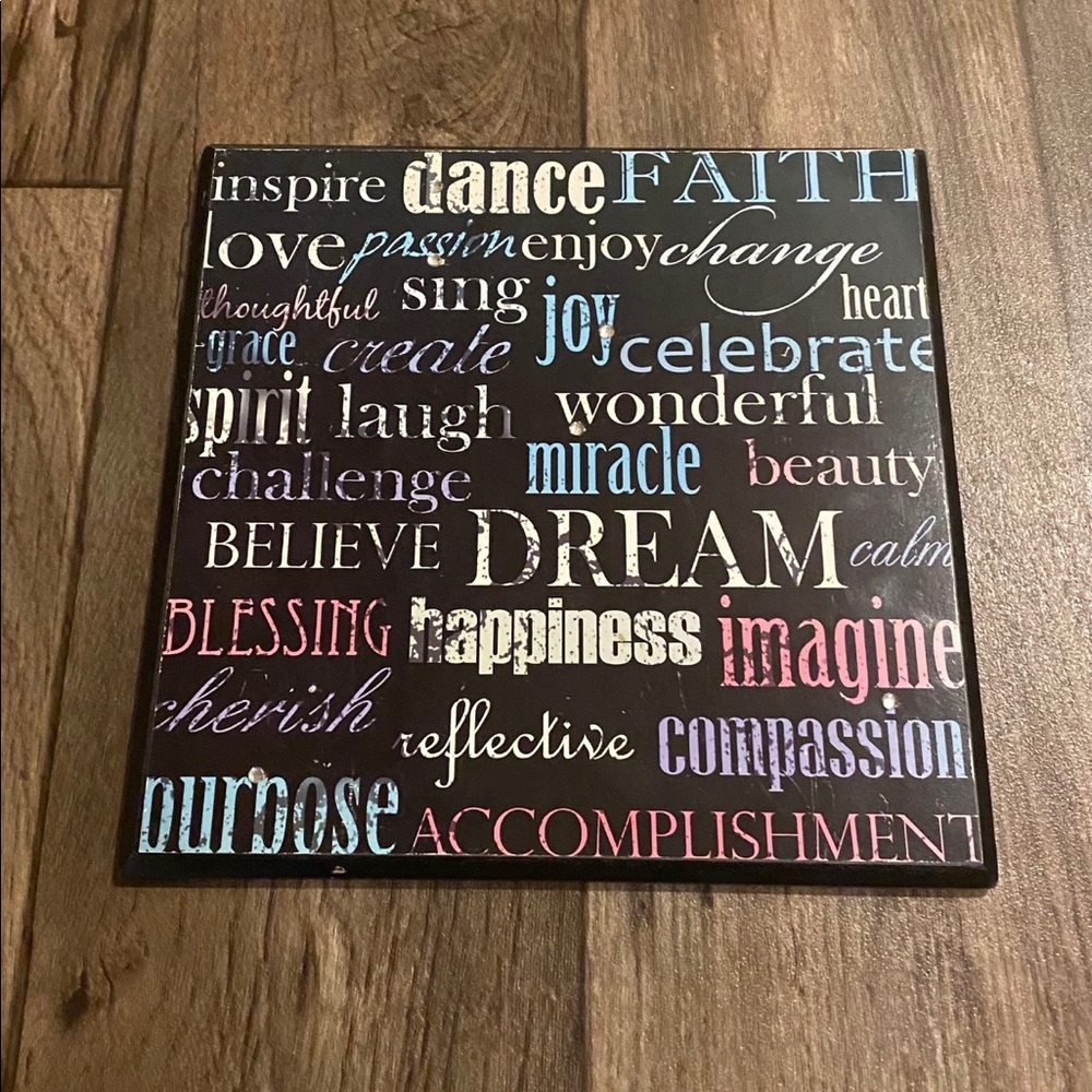 Inspirational Word Art Wall Decor | Positive Quote Home Decor | 10” Square - Picture 3 of 5